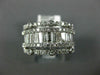 LARGE 1.50CT DIAMOND 14KT WHITE GOLD ROUND & BAGUETTE MULTI ROW ANNIVERSARY RING