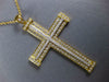 ESTATE EXTRA LARGE 1.64CT DIAMOND 18KT WHITE & YELLOW GOLD 3D CROSS PENDANT