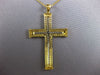 ESTATE EXTRA LARGE 1.64CT DIAMOND 18KT WHITE & YELLOW GOLD 3D CROSS PENDANT