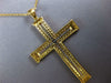 ESTATE EXTRA LARGE 1.64CT DIAMOND 18KT WHITE & YELLOW GOLD 3D CROSS PENDANT
