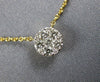 ESTATE .29CT DIAMOND 18KT YELLOW GOLD 3D CLASSIC CLUSTER FLOWER NECKLACE