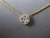 ESTATE .29CT DIAMOND 18KT YELLOW GOLD 3D CLASSIC CLUSTER FLOWER NECKLACE