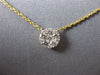 ESTATE .29CT DIAMOND 18KT YELLOW GOLD 3D CLASSIC CLUSTER FLOWER NECKLACE