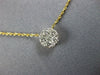 ESTATE .29CT DIAMOND 18KT YELLOW GOLD 3D CLASSIC CLUSTER FLOWER NECKLACE