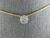 ESTATE .29CT DIAMOND 18KT YELLOW GOLD 3D CLASSIC CLUSTER FLOWER NECKLACE