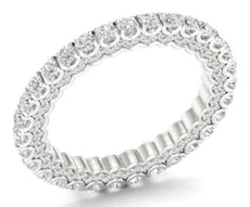 ESTATE 2.0CT DIAMOND 14KT WHITE GOLD ROUND HANDCRAFTED ETERNITY ANNIVERSARY RING