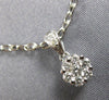 ESTATE SMALL .25CT DIAMOND 18KT WHITE GOLD 3D CLASSIC CLUSTER FLOWER PENDANT