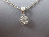 ESTATE SMALL .25CT DIAMOND 18KT WHITE GOLD 3D CLASSIC CLUSTER FLOWER PENDANT