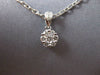 ESTATE SMALL .25CT DIAMOND 18KT WHITE GOLD 3D CLASSIC CLUSTER FLOWER PENDANT