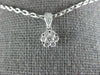 ESTATE SMALL .25CT DIAMOND 18KT WHITE GOLD 3D CLASSIC CLUSTER FLOWER PENDANT