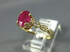 .98CT DIAMOND & AAA RUBY 14KT YELLOW GOLD OVAL & ROUND FILIGREE ENGAGEMENT RING