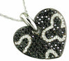 1.49CT WHITE & BLACK DIAMOND 14K WHITE GOLD 3D PAVE HEART BUTTERFLY LOVE PENDANT