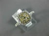 WIDE .67CT WHITE & FANCY YELLOW DIAMOND 14KT WHITE GOLD CLUSTER ANNIVERSARY RING