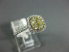 WIDE .67CT WHITE & FANCY YELLOW DIAMOND 14KT WHITE GOLD CLUSTER ANNIVERSARY RING