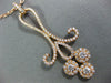 ESTATE LARGE .89CT DIAMOND 18KT ROSE GOLD MULTI FLOWER FLEER DE LIS FUN PENDANT