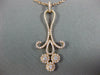 ESTATE LARGE .89CT DIAMOND 18KT ROSE GOLD MULTI FLOWER FLEER DE LIS FUN PENDANT