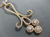 ESTATE LARGE .89CT DIAMOND 18KT ROSE GOLD MULTI FLOWER FLEER DE LIS FUN PENDANT