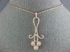 ESTATE LARGE .89CT DIAMOND 18KT ROSE GOLD MULTI FLOWER FLEER DE LIS FUN PENDANT