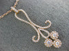 ESTATE LARGE .89CT DIAMOND 18KT ROSE GOLD MULTI FLOWER FLEER DE LIS FUN PENDANT