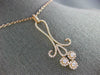 ESTATE LARGE .89CT DIAMOND 18KT ROSE GOLD MULTI FLOWER FLEER DE LIS FUN PENDANT
