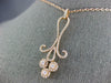 ESTATE LARGE .89CT DIAMOND 18KT ROSE GOLD MULTI FLOWER FLEER DE LIS FUN PENDANT