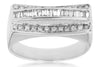.43CT DIAMOND 14KT WHITE GOLD 3D ROUND AND BAGUETTE THREE ROW CLASSIC FUN RING