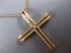 ESTATE EXTRA LARGE .37CT DIAMOND 18KT ROSE GOLD 3D CROSS PENDANT