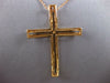 ESTATE EXTRA LARGE .37CT DIAMOND 18KT ROSE GOLD 3D CROSS PENDANT