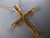 ESTATE EXTRA LARGE .37CT DIAMOND 18KT ROSE GOLD 3D CROSS PENDANT