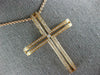 ESTATE EXTRA LARGE .37CT DIAMOND 18KT ROSE GOLD 3D CROSS PENDANT