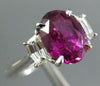 GIA 3.10CT DIAMOND & AAA PINK SAPPHIRE 18KT WHITE GOLD 3D OVAL ENGAGEMENT RING