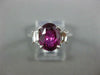 GIA 3.10CT DIAMOND & AAA PINK SAPPHIRE 18KT WHITE GOLD 3D OVAL ENGAGEMENT RING