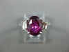 GIA 3.10CT DIAMOND & AAA PINK SAPPHIRE 18KT WHITE GOLD 3D OVAL ENGAGEMENT RING