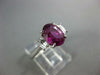 GIA 3.10CT DIAMOND & AAA PINK SAPPHIRE 18KT WHITE GOLD 3D OVAL ENGAGEMENT RING