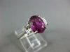 GIA 3.10CT DIAMOND & AAA PINK SAPPHIRE 18KT WHITE GOLD 3D OVAL ENGAGEMENT RING