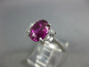 GIA 3.10CT DIAMOND & AAA PINK SAPPHIRE 18KT WHITE GOLD 3D OVAL ENGAGEMENT RING
