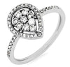 ESTATE .40CT DIAMOND 14KT WHITE GOLD 3D CLUSTER PEAR SHAPE HALO CLASSIC FUN RING