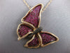 EXTRA LARGE 3.34CT WHITE & BLACK DIAMOND & RUBY 18KT ROSE GOLD BUTTERFLY PENDANT