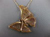EXTRA LARGE 3.34CT WHITE & BLACK DIAMOND & RUBY 18KT ROSE GOLD BUTTERFLY PENDANT