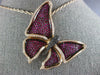 EXTRA LARGE 3.34CT WHITE & BLACK DIAMOND & RUBY 18KT ROSE GOLD BUTTERFLY PENDANT