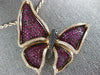 EXTRA LARGE 3.34CT WHITE & BLACK DIAMOND & RUBY 18KT ROSE GOLD BUTTERFLY PENDANT