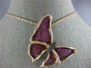 EXTRA LARGE 3.34CT WHITE & BLACK DIAMOND & RUBY 18KT ROSE GOLD BUTTERFLY PENDANT