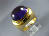 ANTIQUE LARGE 20.0CT AAA CABOCHON AMETHYST 18KT YELLOW GOLD OVAL FUN RING #2562