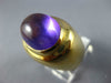 ANTIQUE LARGE 20.0CT AAA CABOCHON AMETHYST 18KT YELLOW GOLD OVAL FUN RING #2562