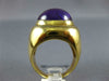 ANTIQUE LARGE 20.0CT AAA CABOCHON AMETHYST 18KT YELLOW GOLD OVAL FUN RING #2562