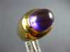 ANTIQUE LARGE 20.0CT AAA CABOCHON AMETHYST 18KT YELLOW GOLD OVAL FUN RING #2562