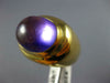 ANTIQUE LARGE 20.0CT AAA CABOCHON AMETHYST 18KT YELLOW GOLD OVAL FUN RING #2562