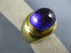 ANTIQUE LARGE 20.0CT AAA CABOCHON AMETHYST 18KT YELLOW GOLD OVAL FUN RING #2562