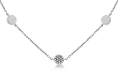ESTATE .17CT DIAMOND 14KT WHITE GOLD 3D CLUSTER BY THE YARD FUN NECKLACE