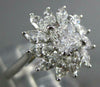 GIA WIDE 2.05CT DIAMOND 18K WHITE GOLD CUSHION & MARQUISE FLOWER ENGAGEMENT RING